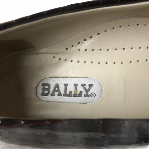 Bally Crocodile Pump Patent Brown Leather 10 VTG - Picture 9 of 11